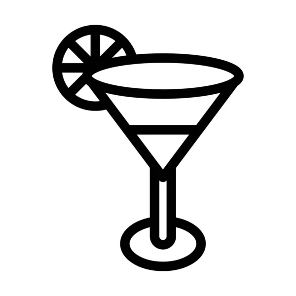 Cocktail Vektor Tjock Linje Ikonen För Personligt Och Kommersiellt Bruk — Stock vektor