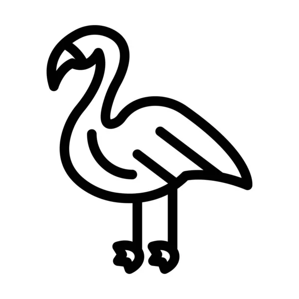Flamingo Vector Thick Line Icono Para Uso Personal Comercial — Vector de stock