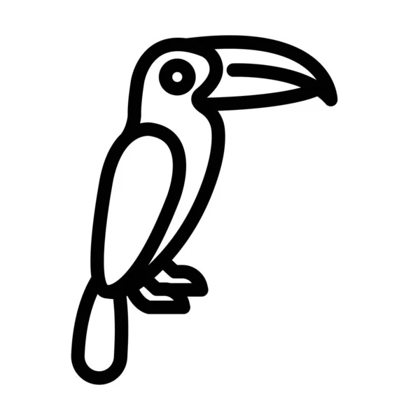 Toucan Vector Thick Line Icon Für Den Persönlichen Und Kommerziellen — Stockvektor