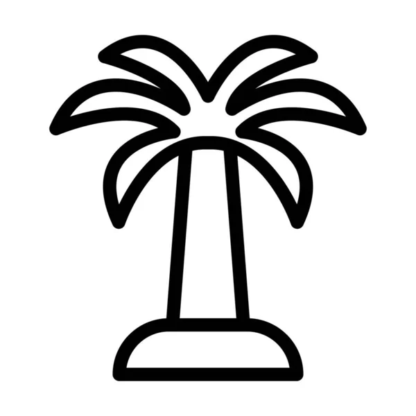 Palm Tree Vector Thick Line Icon Personal Commercial Use — Stock Vector