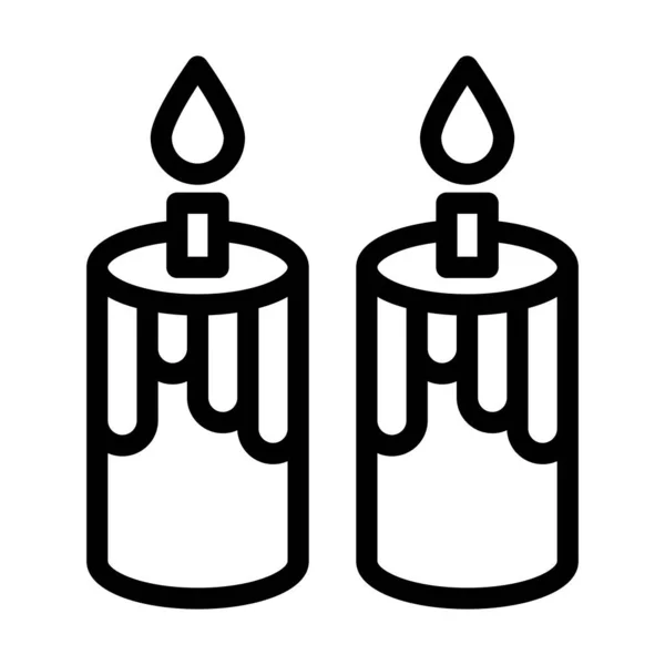 Candles Vector Thick Line Icon Personal Commercial Use — Stock Vector