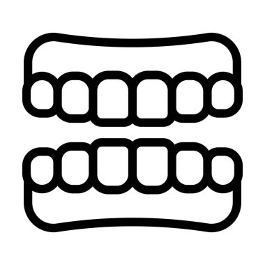 Takma diş Vektörü Kalın Çizgi Kişisel ve Ticari Kullanım Simgesi