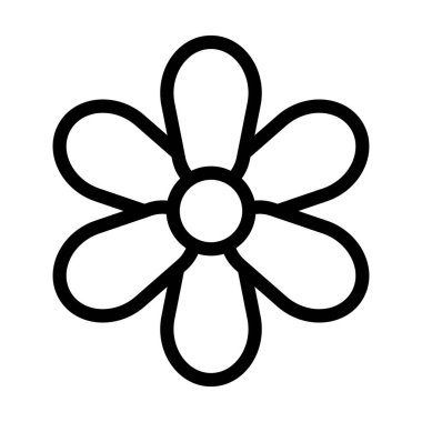 Çiçek Vektörü Kalın Çizgi Kişisel ve Ticari Kullanım Simgesi