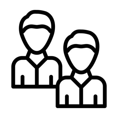 İş arkadaşı Vektör Kalın Çizgi Kişisel ve Ticari Kullanım Simgesi