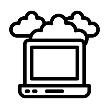 Kişisel ve ticari kullanım için Bulut Vektörü Kalın Çizgi Simgesi