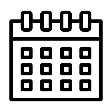 Kişisel ve ticari kullanım için Takvim Vektörü Kalın Çizgi Simgesi