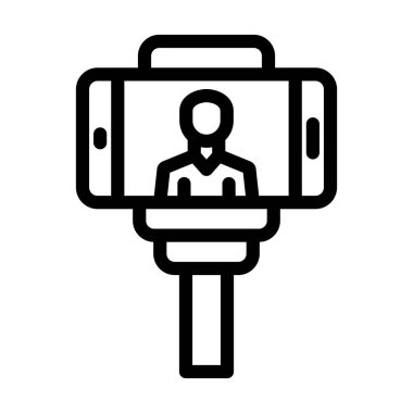 Kişisel ve ticari kullanım için Vlog Vektörü Kalın Çizgi Simgesi