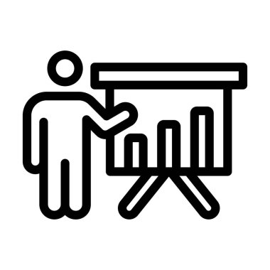 Sunum Vektörü Kalın Çizgi Kişisel ve Ticari Kullanım Simgesi