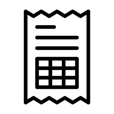 Kişisel ve ticari kullanım için Fatura Vektörü Kalın Çizgi Simgesi