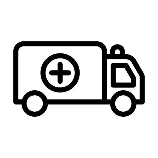 Ikon Garis Tebal Ambulans Untuk Penggunaan Pribadi Dan Komersial - Stok Vektor
