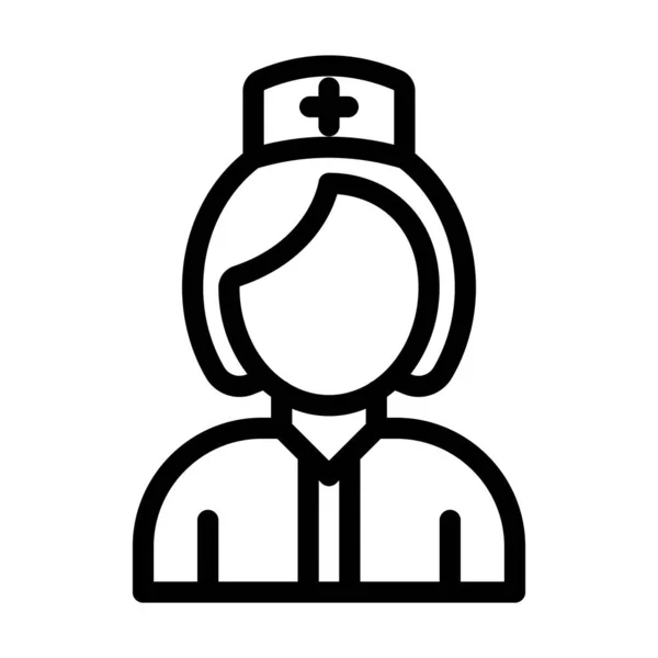 看護師ベクトル太線アイコン個人的および商業的使用 — ストックベクタ