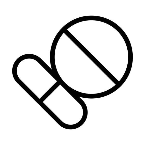 Pills Vector Thick Line Icon Personal Commercial Use — Stock Vector