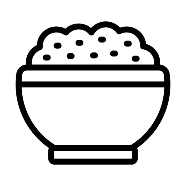 Porridge Vector Thick Line Icon Für Den Persönlichen Und Kommerziellen — Stockvektor