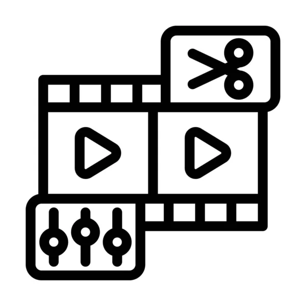 Édition Vidéo Icône Ligne Épaisse Vecteur Pour Usage Personnel Commercial — Image vectorielle