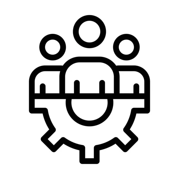 Teamwork Vector Thick Line Icon Voor Persoonlijk Commercieel Gebruik — Stockvector
