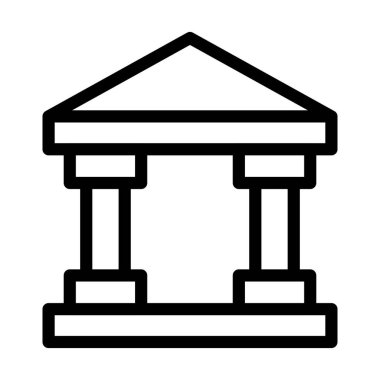 Banka Vektör Kalın Çizgi Kişisel ve Ticari Kullanım Simgesi