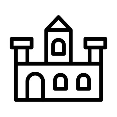 Kişisel ve ticari kullanım için Kale Vektörü Kalın Çizgi Simgesi