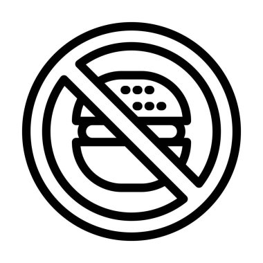 Kişisel ve ticari kullanım için Fast Food Vector Kalın Çizgi Simgesi Yok