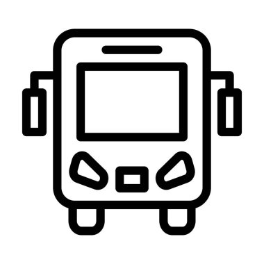 Kişisel ve ticari kullanım için Otobüs Vektörü Kalın Çizgi Simgesi