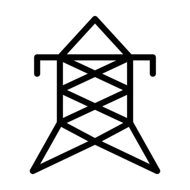 Kişisel ve ticari kullanım için Elektrik Kulesi Kalın Hat Simgesi