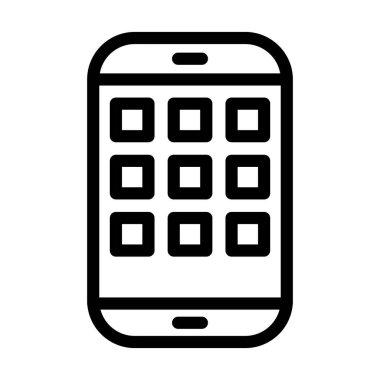 Kişisel ve ticari kullanım için Mobil Vektör Kalın Çizgi Simgesi