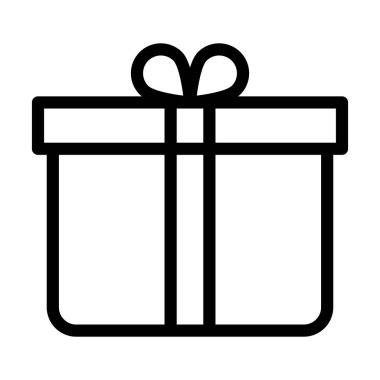 Kişisel ve Ticari Kullanım İçin Hediye Kutusu Kalın Çizgi Simgesi
