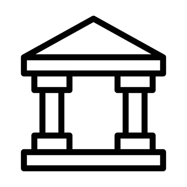 Bank Vector Thick Line Icon Pentru Personal Comercial — Vector de stoc