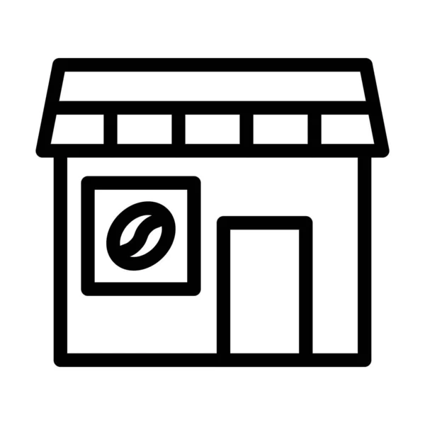 Koffie Shop Vector Dikke Lijn Pictogram Voor Persoonlijk Commercieel Gebruik — Stockvector