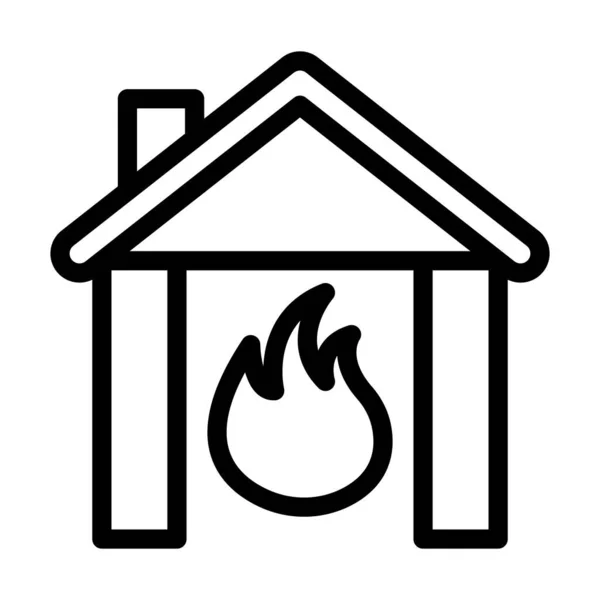 Tűzoltóállomás Vektor Vastagvonalas Ikon Személyes Kereskedelmi Használatra — Stock Vector