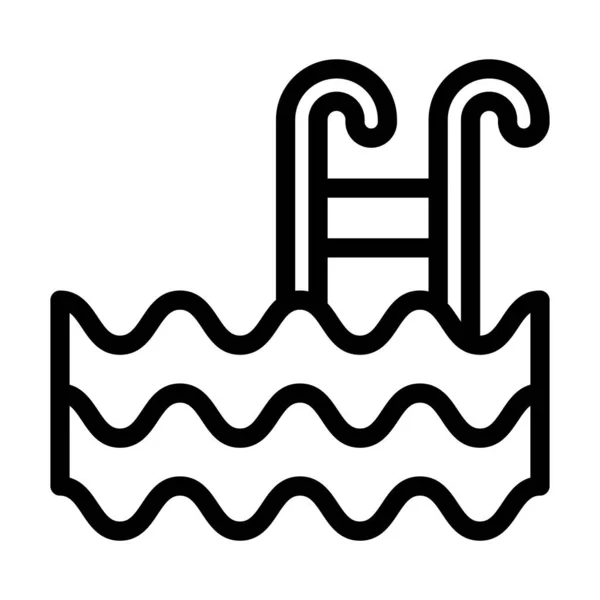 Плавательный Вектор Толстая Линия Икона Личного Коммерческого Использования — стоковый вектор
