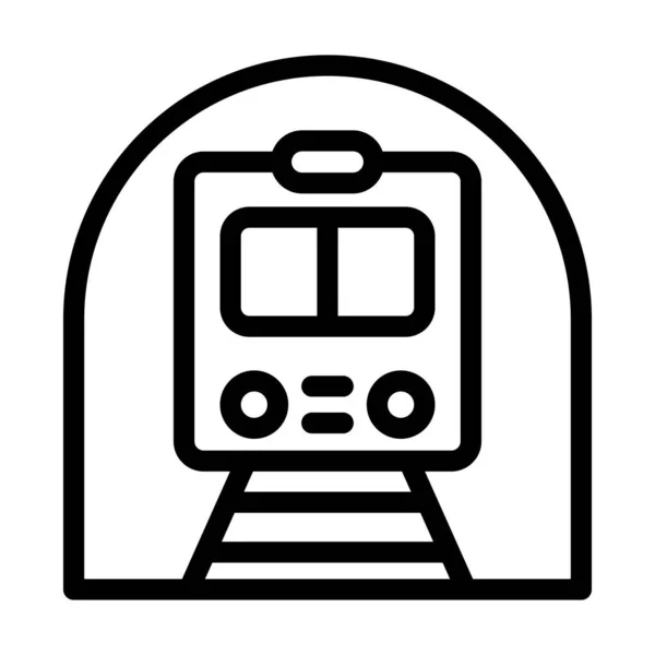 Icono Línea Gruesa Del Vector Del Metro Para Uso Personal — Vector de stock