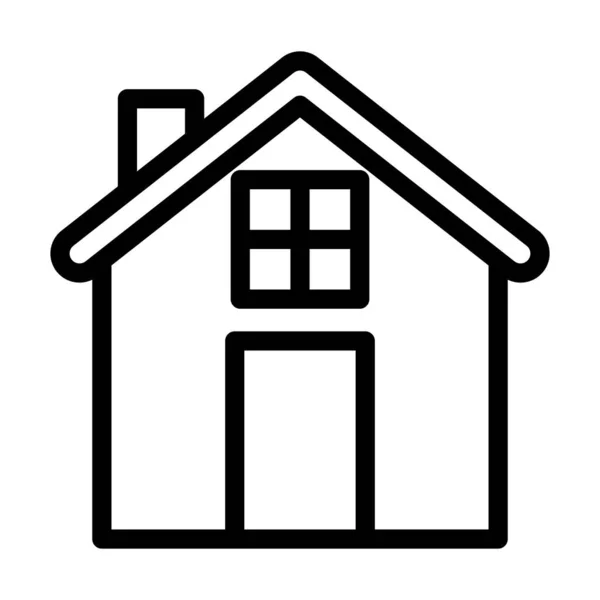 个人和商业用途的房屋矢量厚重线图标 — 图库矢量图片