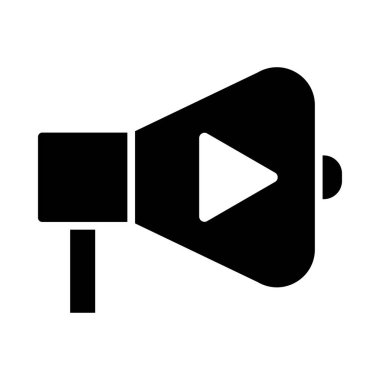 Kişisel ve Ticari Kullanım için Video Pazarlama Vektörü Glyph Simgesi