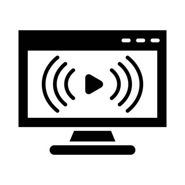 Kişisel ve ticari kullanım için Canlı Yayın Vektörü Glyph Simgesi