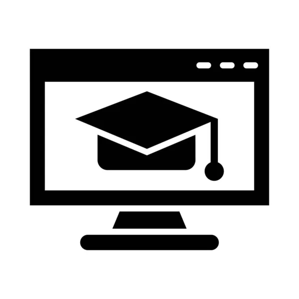 Online Onderwijs Vectorglyph Icoon Voor Persoonlijk Commercieel Gebruik — Stockvector