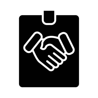 Kişisel ve Ticari Kullanım için Anlaşma Vektörü Glyph Simgesi