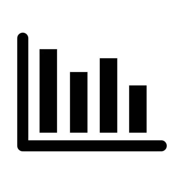 Bar Chart Vector Glyph Ikon Személyes Kereskedelmi Használatra — Stock Vector