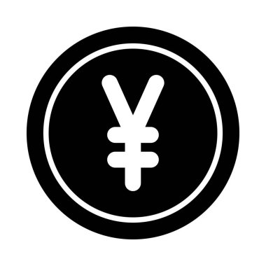 Kişisel ve ticari kullanım için Yen Vektörü Glyph Simgesi