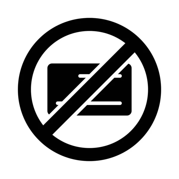Kein Kreditkarten Vector Glyph Symbol Für Den Persönlichen Und Kommerziellen — Stockvektor