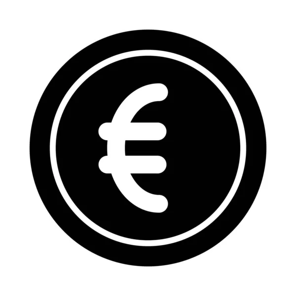 Ikon Glyph Euro Vektor Untuk Penggunaan Pribadi Dan Komersial - Stok Vektor