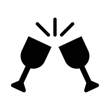 Kişisel ve Ticari Kullanım İçin Şerefe Vektör Glyph Simgesi