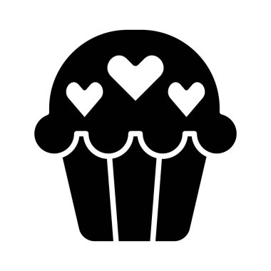 Kişisel ve ticari kullanım için Kek Vektörü Glyph Simgesi