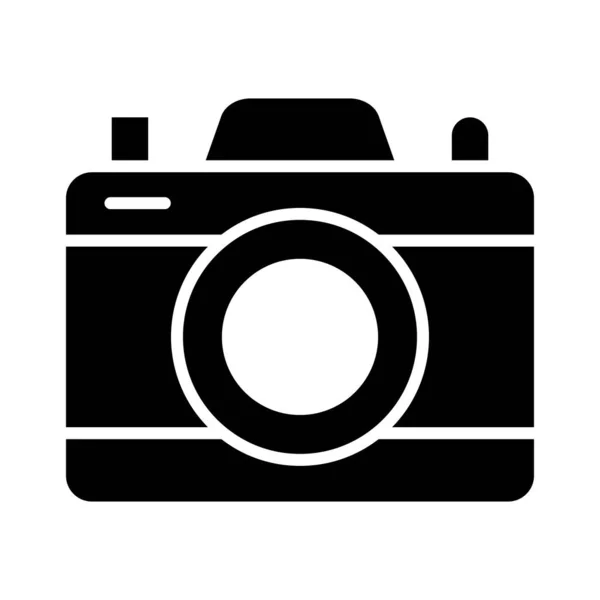 Camera Vector Glyph Ikona Pro Osobní Komerční Použití — Stockový vektor