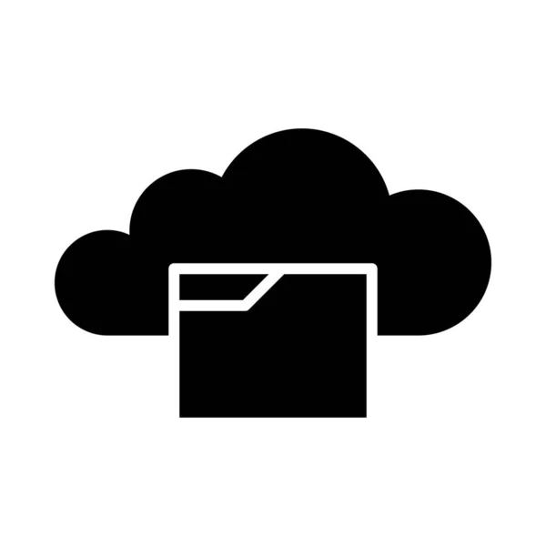 Cloud Data Vector Glyph Icon Para Uso Personal Comercial — Vector de stock