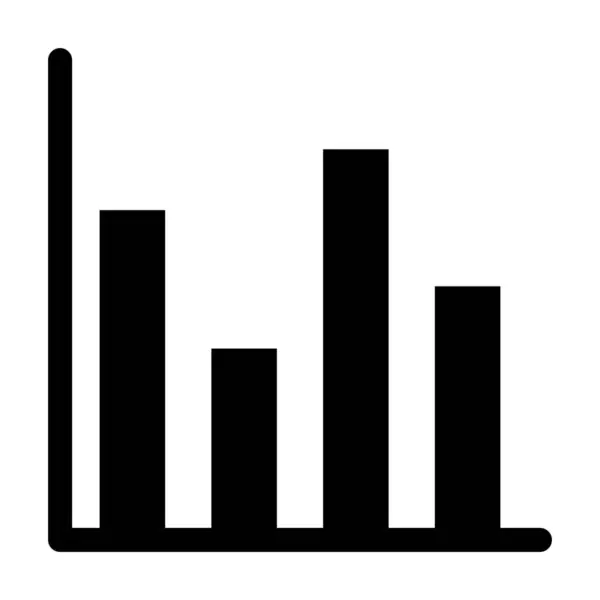 Bar Chart Vector Glyph Ikon Személyes Kereskedelmi Használatra — Stock Vector