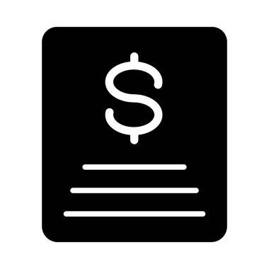 Kişisel ve Ticari Kullanım İçin Fatura Vektörü Glyph Simgesi