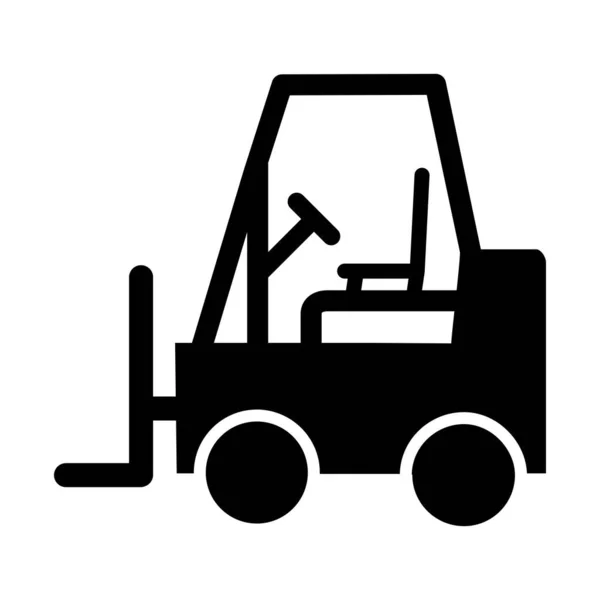 Kişisel Ticari Kullanım Için Forklift Vektörü Glyph Simgesi — Stok Vektör