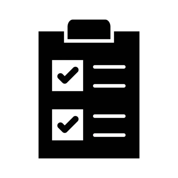 Checklist Vector Glyph Icon Para Uso Personal Comercial — Archivo Imágenes Vectoriales