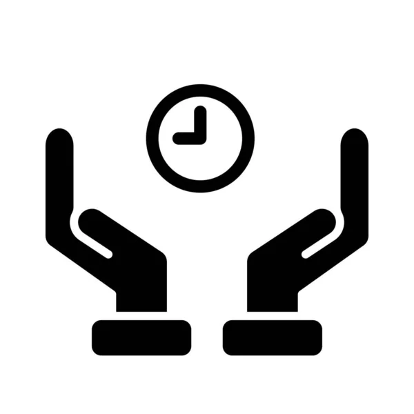 Bespaar Tijd Vector Glyph Icon Voor Persoonlijk Commercieel Gebruik — Stockvector