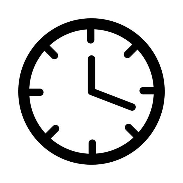 Icono Del Glifo Del Vector Del Reloj Redondo Para Uso — Vector de stock